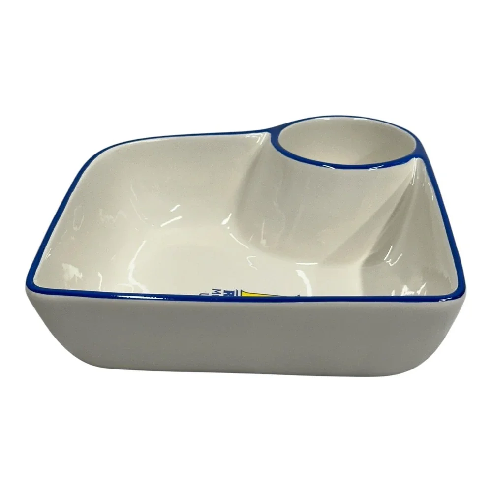 Oggi Murray State University Racers Chip and Dip Ceramic Serving Bowl White Blue